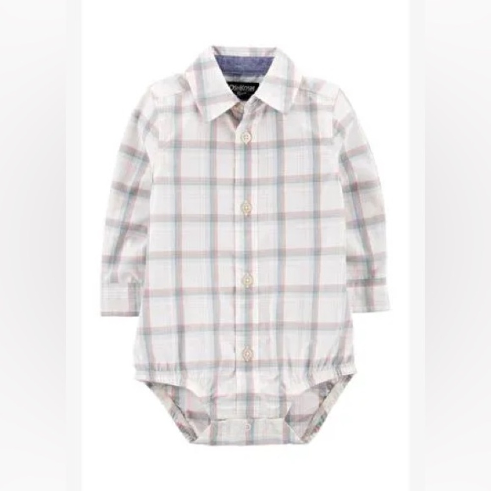 OSHKOSH BGOSH Plaid Baby Baby Button Down Onesie